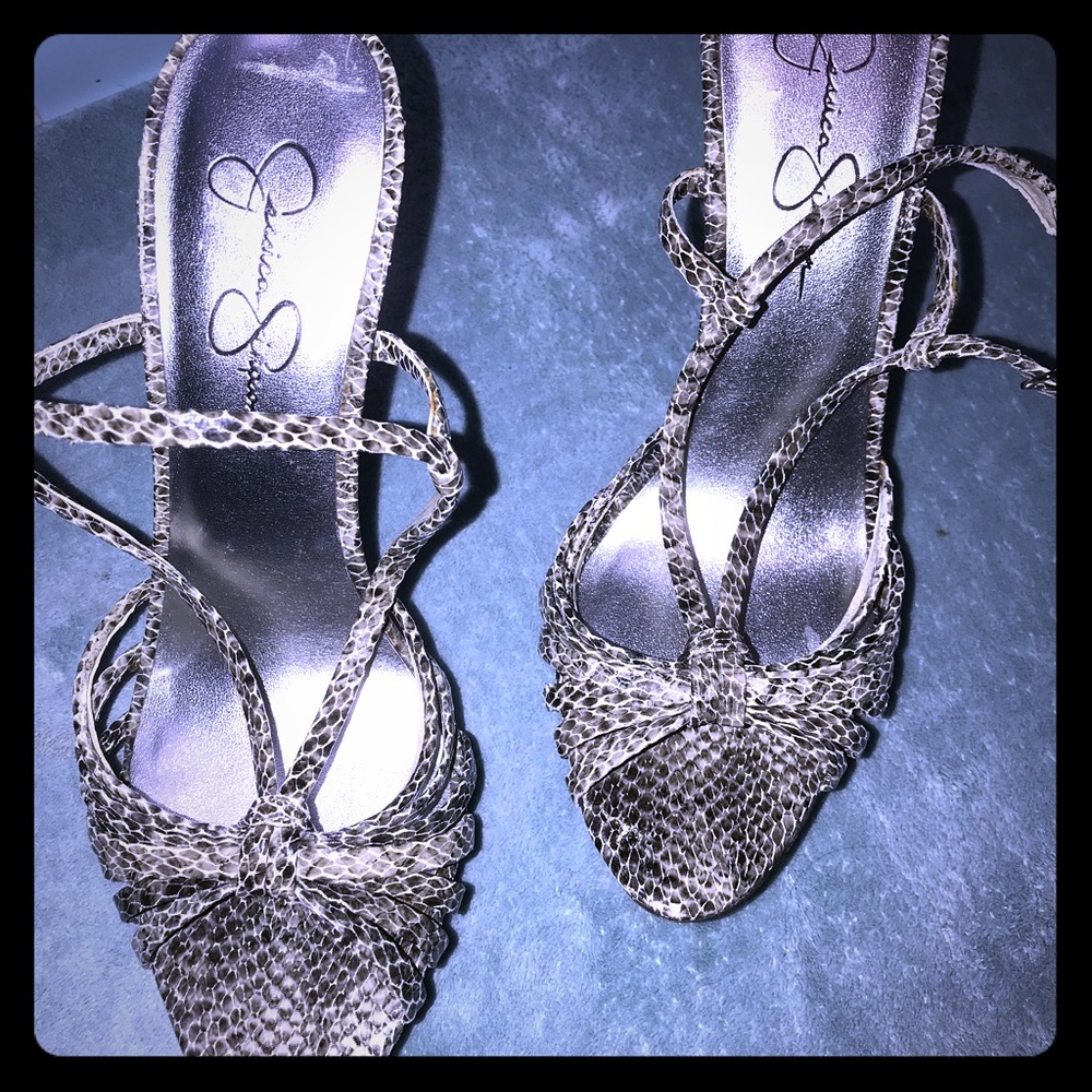 Jessica Simpson Strappy Python Heels